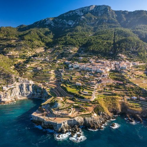 Banyalbufar on Mallorca on a sunny day