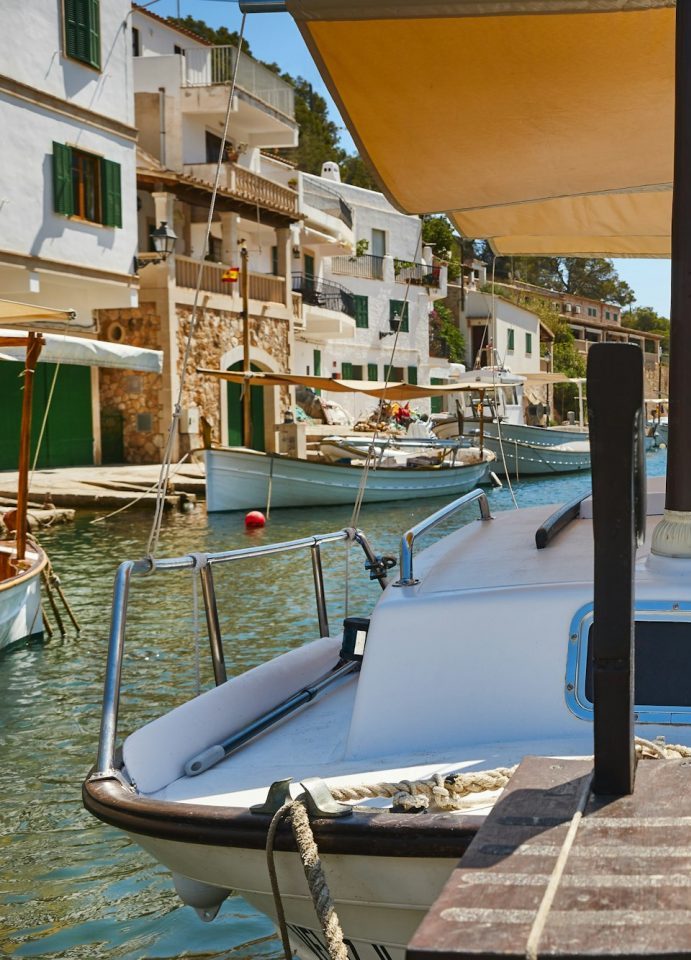Harbor with boat in Port d'Alcúdia on Mallorca