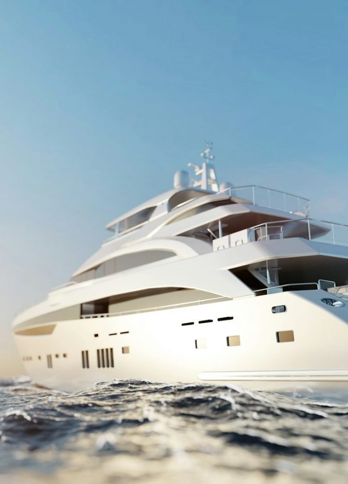 Luxus Yacht auf dem Meer in El Toro auf Mallorca