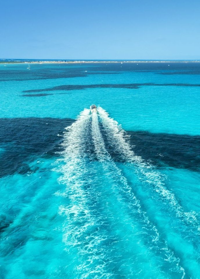 Fast motorboats in Cala Millor on the coast of Mallorca