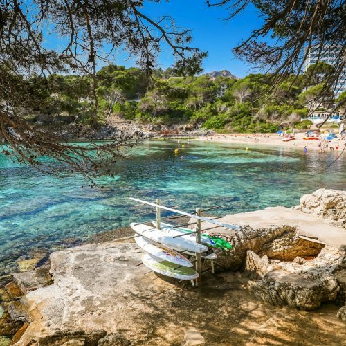 Tranquil panorama of the Font de Sa Cala beach in Mallorca