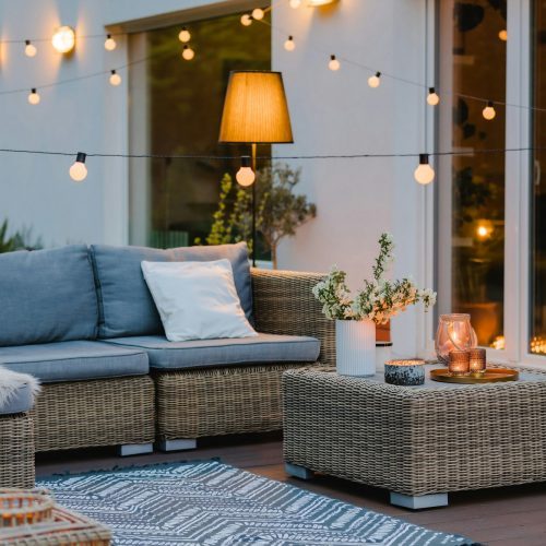 Penthouse in Mallorca with cozy roof terrace in the evening atmosphere