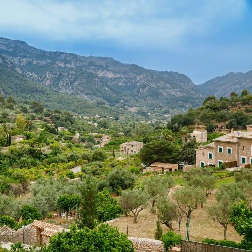 Picturesque valley in the Tramuntana mountains near Sóller on Mallorca