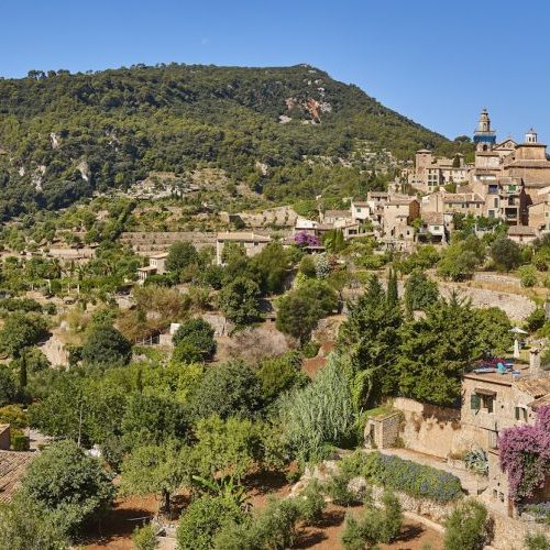 Picturesque village of Puigpunyent on the island of Mallorca