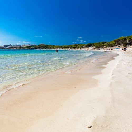 Sandy beach near Sa Coma on Mallorca