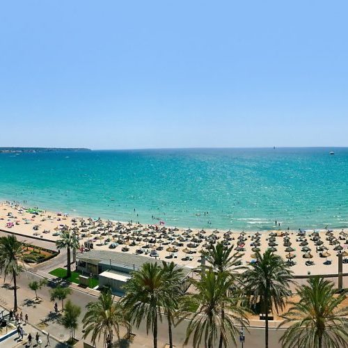 Beach in S'Arenal on the Playa de Palma in Mallorca
