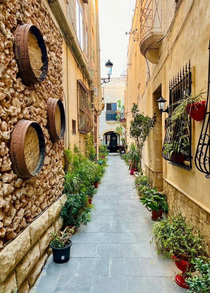 Small street in a town in the northwest of Mallorca