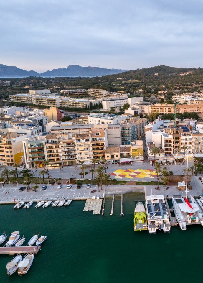 Harbor with boats in Mallorca in S'Arenal