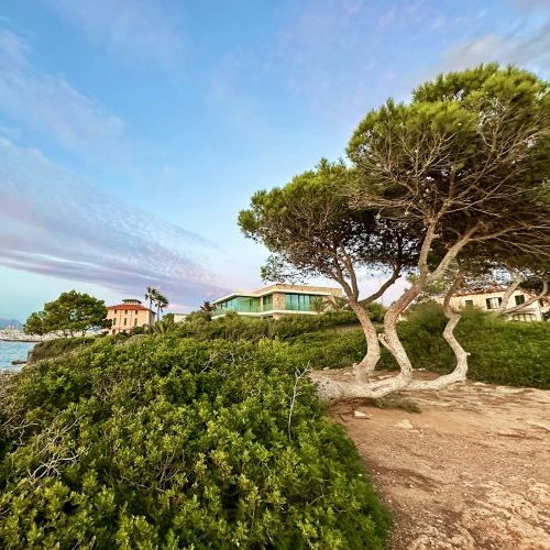 View over the sea from the cliff in Sa Torre on Mallorca