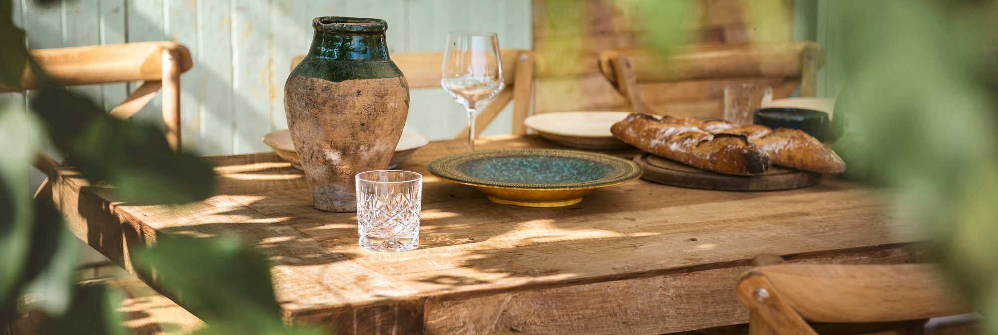 Table set for dinner at the veranda